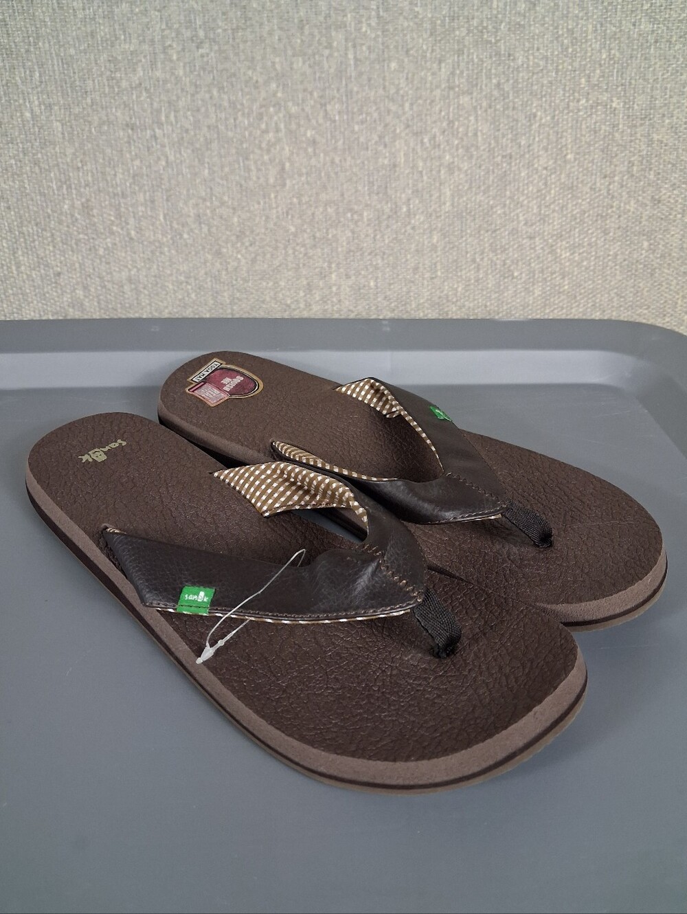 Sanuk Yoga Mat Flip Flop Sandals Womens 11 Brown Comfort Lightweight Slip On